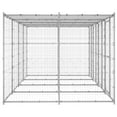 thumbnail image 2 of vidaXL Chenil Extérieur en Acier Galvanisé avec Toit 9,68 M2, 2 of 4