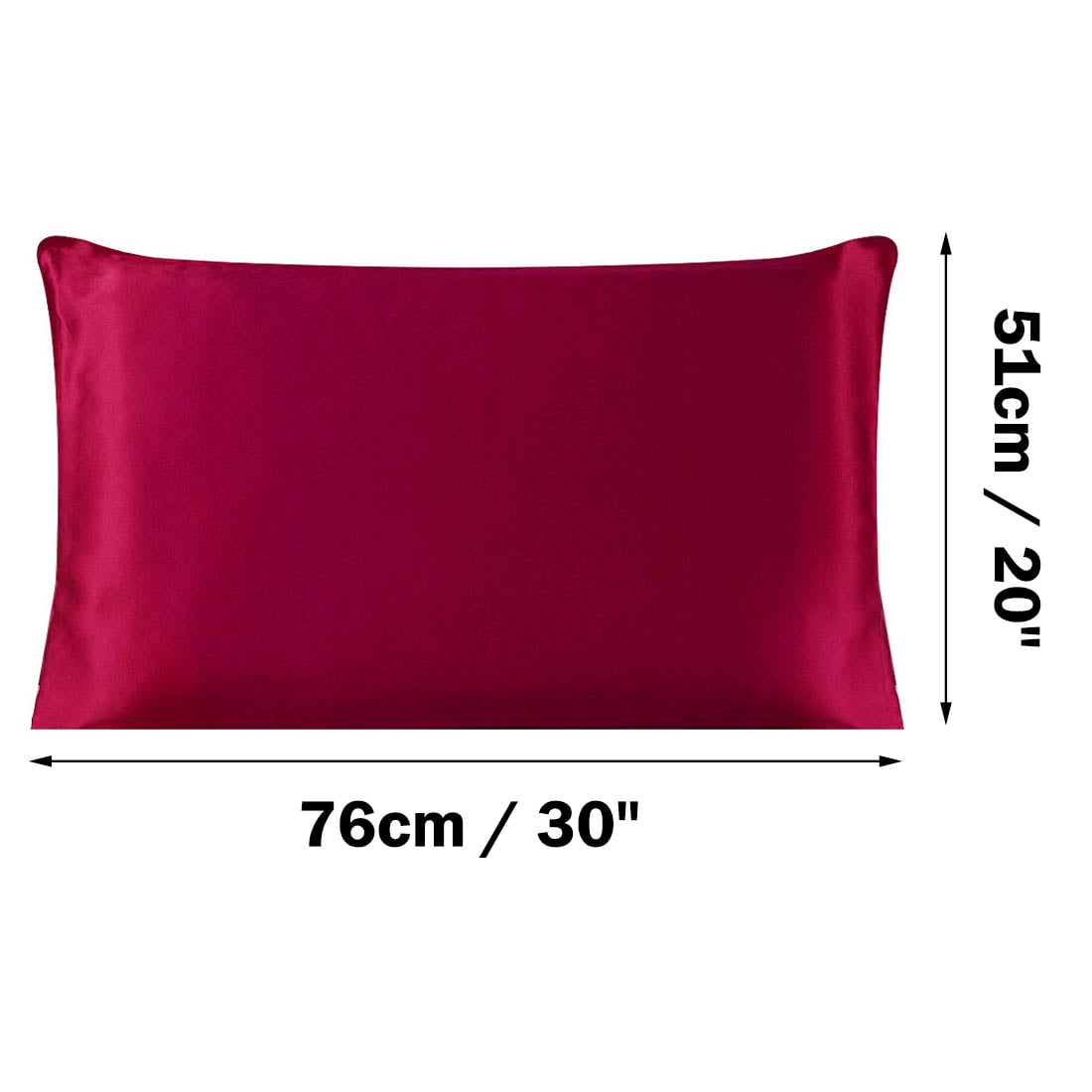 PiccoCasa 3 Pack Pillowcase 19 Momme Silk Pillow Covers with Zipper Queen Burgundy