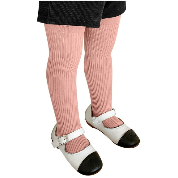 QQAMB Girl Cable Knit Leggings Stocking Tights Footed Pants Toddler Kids Cotton Warm Pantyhose