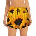 thumbnail image 2 of Sigee Flower Bush Sunflower for Women's Athletic Shorts High Waisted Running Shorts Pocket Sporty Short Gym Elastic Workout ShortsLarge, 2 of 9