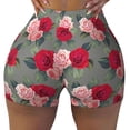 thumbnail image 2 of Picia Rose Flowers Printed Workout Shorts for Women Seamless Scrunch Butt Lifting High Waisted Yoga Gym Booty Running Moisture-wicking Short Pants-Medium, 2 of 9