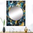 thumbnail image 1 of Designart "Abstracted Realms in Blue and Yellow I" Abstract Mirror Wall Decor - Modern Blue Abstract Hallway Wall Mirror Art - 40" x 30" Inch, 1 of 5