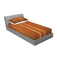 thumbnail image 2 of Ambesonne Rustic Fitted Sheet & Pillow Sham Set, Wooden Planks Image, Twin, Pale Caramel and Orange, 2 of 2
