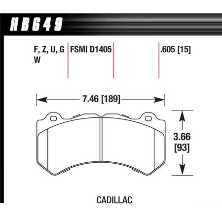 Hawk Performance HB649Z.605 Brake Pads - Performance Ceramic Compound - Front - Set of 4 Fits select: 2015 DODGE CHARGER SE, 2018 CHEVROLET CAMARO SS
