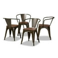 thumbnail image 2 of Baxton Studio Ryland Modern Industrial Brown Metal and Walnut Brown Finished Wood 4-Piece Dining Chair Set, 2 of 8