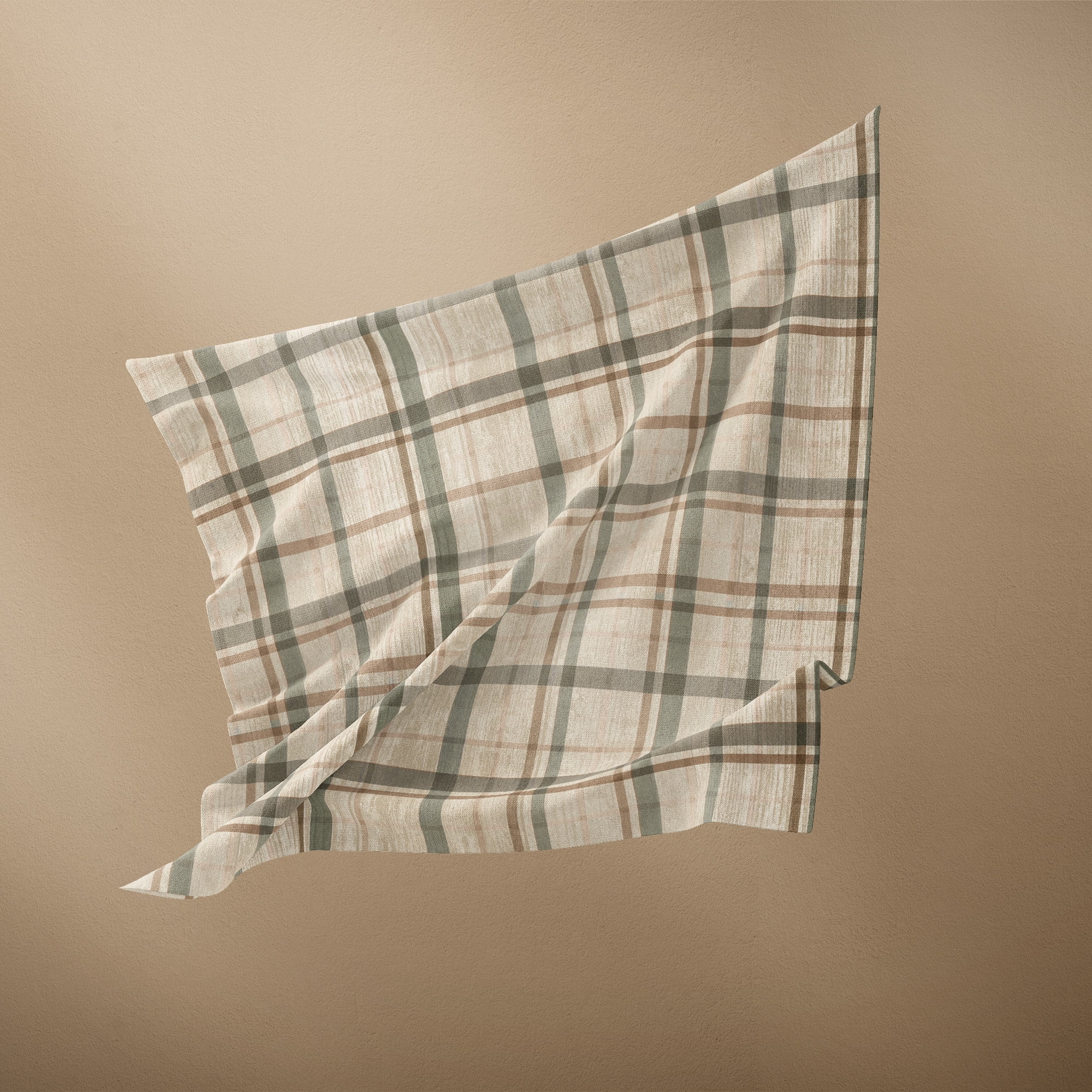 (2 pack) 1 Yard 100% Cotton Woodland Plaid, Oak, 44" Wide for Quilting & Sewing by David Textiles
