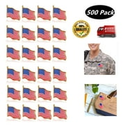 500 AMERICAN FLAG LAPEL PINS United States for Tie, Suits, Backpack, Tack Badge Pin, USA Flag Pins for Patriotic Display