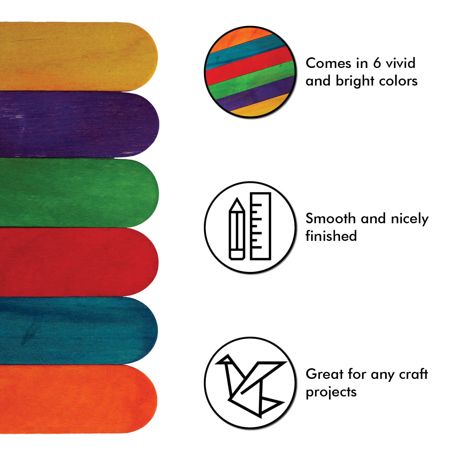  Wooden Jumbo Craft Sticks 14 100 Pcs - Paint Stir Sticks for  DIY Crafts, Craft Paint and Unique Crafts : Arts, Crafts & Sewing