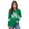 thumbnail image 5 of Kilaqueen St Patricks Day Kids Shirt Long Sleeve Crew Neck Shamrock Print Pullover Tops Casual Trendy Festival Vacation Tees 3-14Y, 5 of 5