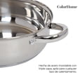 thumbnail image 4 of COLORHOME DESIGN Batería de Cocina De Acero Inoxidable con 7 Piezas, Triple Capa y Tapas de Vidrio Templado, Juego de Cacerolas y Sartén de Cocina,Utensilios de Cocina, Gris (COLORINOX7M), 4 of 5