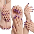 thumbnail image 4 of 48Pcs Purple Cat Eye Press On Nails & Toenails Kit , Short Square Glossy Fake Nails Kit with Glue , Salon-Grade Magnetic False Nails for Manicure & Pedicure, 4 of 12