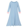 thumbnail image 4 of Odeerbi Niñas Vestido Musulmán Algodón Con Hijab Una-Pieza Vestido Oración Islámica Color Sólido Vestido Manga Larga Con Pañuelo En La Cabeza Conjunto, 4 of 8