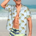 thumbnail image 5 of Lsque Cartoon Sea Turtle pattern Hawaiian Shirt for Men, Unisex Summer Beach Casual Short Sleeve Button Down Shirts-3X-Large, 5 of 9