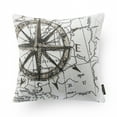 thumbnail image 3 of Phantoscope Geography Series Square Decorative Throw Pillow Cover, 18" x 18", Beige, 4 Pack, 3 of 7