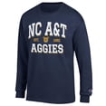 thumbnail image 2 of Men's Champion Navy North Carolina A&T Aggies Jersey Est. Date Long Sleeve T-Shirt, 2 of 3