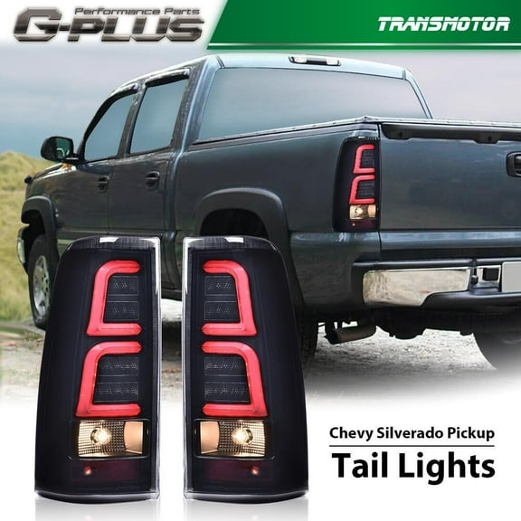 Fits 1999 - 2006 for Chevrolet Silverado LED taillight left light   right black smoke -