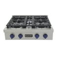 thumbnail image 2 of 30 in. Propane Gas Range Top in Stainless Steel with Royal Blue Knobs, 2 of 12