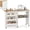 White & Natural, variant on Folding Sewing Table with Storage, Craft Table w/ Station, 5 Lockable Wheels, Storage Bins & Shelf, Sewing Machine Desk for Office, Apartment, Studio (Green)