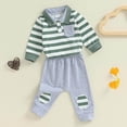 thumbnail image 5 of newwalpole Baby Boy Clothes Newborn Infant Boys Outfits Romper Hat Pants 3PC Set 0-3 3-6 6-12 12-18 Month Clothing Gift Dark Green for Size 0-3 Months, 5 of 7