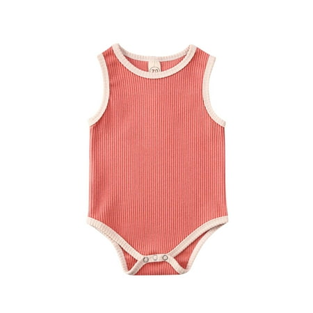 

ZIYIXIN Unisex Toddler Infant Baby Boys Girls Sleeveless Knitted Romper One-Piece Bodysuit Jumpsuit Outfits Red 3-9 Months