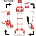 thumbnail image 5 of FCH Folding Hand Truck, Aluminum Portable Folding Hand Cart,165lbs Capacity Hand Cart and Dolly Ideal for Home, Auto, Office,Travel Use, Red, 5 of 6