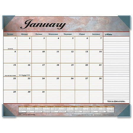 At A Glance Marbled Design Desk Pad Calendar Walmart Com