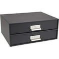 thumbnail image 3 of Bigso Birger 2-Drawer Fiberboard Label Frame Document Box | Dark Grey, 3 of 9