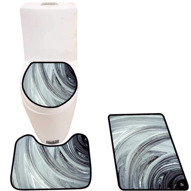 ABPHQTO Painte acryli Paint Art backgroun Juego de alfombras de baño de 3 piezas Alfombra de baño Alfombra de contorno y tapa de inodoro