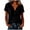 Black, variant on Women's Solid Color V Neck Ruffle Short Sleeve Blouse | Casual Elegant Pullover Top | Lightweight Breathable Summer Daily Wear