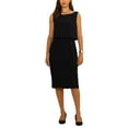 thumbnail image 2 of INSPIRE CHIC Women's Office Sheath Dresses Laye Sleeveless Work Pencil Dress, 2 of 6