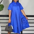 thumbnail image 6 of Plus Size Dresses for Women Sexy Ruched Shirt Dress A-line Dresese for Church, 6 of 8