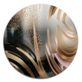 thumbnail image 2 of Designart "Vibrant Swirls Gold and Pink III" Abstract Marble Round Metal Art, 2 of 5