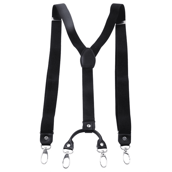 Wxqbjtam Men's Suspenders Hooks Adjustable Elastic Straps Y Back Mens Womens Braces Black