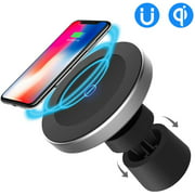 Funxim Magnetic Wireless Car Charger W5, Air Vent and Dashboard Mount Holder Cradle Qi Standard Compatible with Any Qi Enabled Smartphone