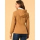 thumbnail image 5 of Chaquetón con capucha y bolsillos profundos con cremallera delantera corta tipo trenca para mujer marrón L, 5 of 6