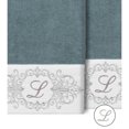 thumbnail image 2 of Authentic Hotel and Spa  100% Turkish Cotton Monica 2PC Embellished Bath Towel Set Teal L, 2 of 3