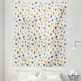thumbnail image 1 of Memphis Style Tapestry, Colorful Geometric Bean Like Shapes Grey Colored Zigzag Dashed Lines, Fabric Wall Hanging Decor for Bedroom Living Room Dorm, 5 Sizes, White Multicolor, by Ambesonne, 1 of 1