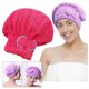 thumbnail image 2 of Toalla para el cabello para mujer, turbante de microfibra de secado rápido, gorro de forro polar coral para cabello largo y grueso, rosa intenso., 2 of 5