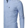 thumbnail image 4 of FashionOutfit Men's Basic Button Down Collar Chambray Long Sleeve Shirt, 4 of 4