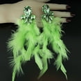 thumbnail image 4 of Feathered Rhinestones Earrings Lightweight Hypoallergenically Jewelry Versatile Wear For Weddings And Cocktail Parties, 4 of 8
