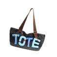 thumbnail image 4 of Bolso de hombro vaquero clásico tipo shopper, ideal para eventos, fiestas y compras. Negro, 4 of 9
