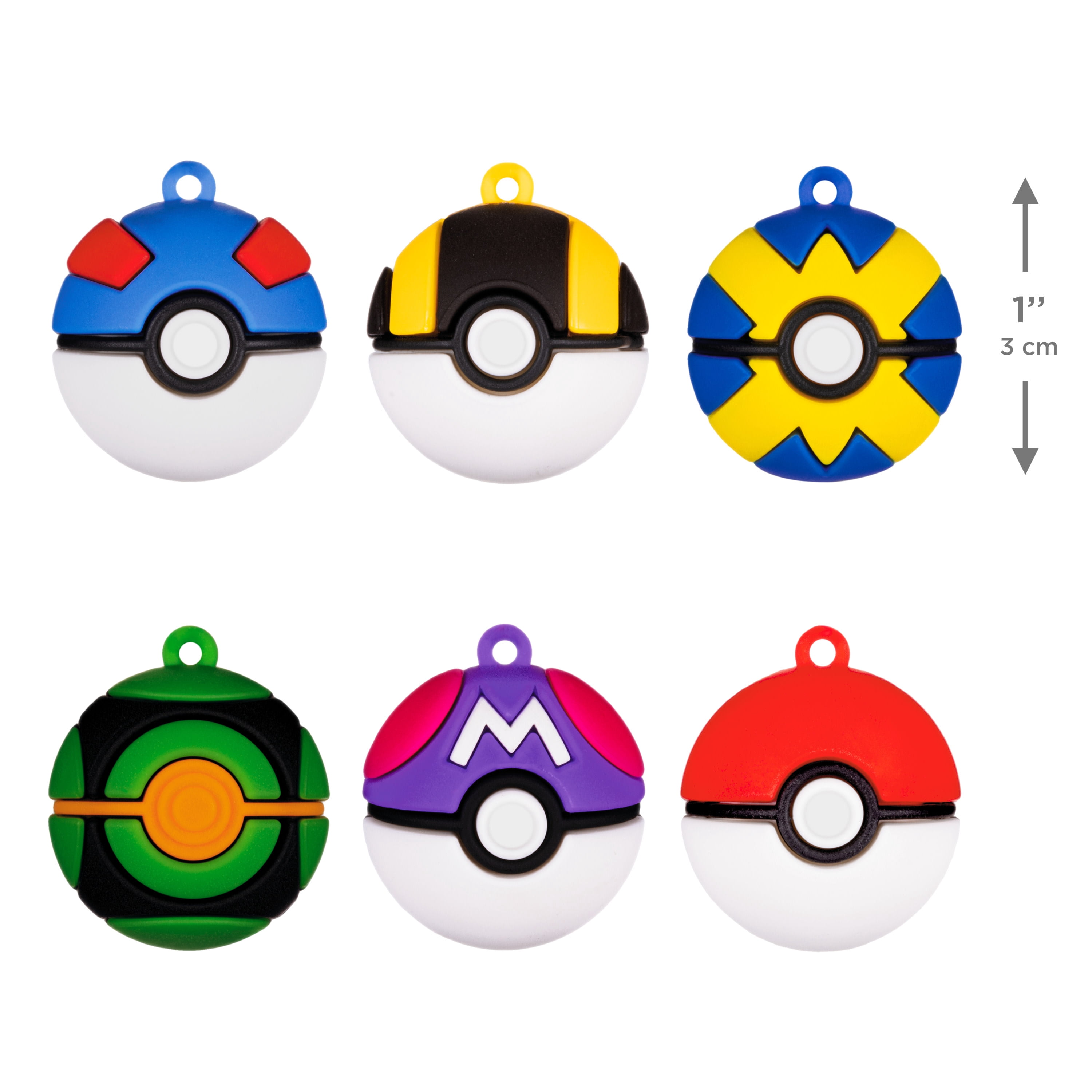 Hallmark Mini Ornaments (Pokémon Poké Ball, Shttrprf), Set of 6, 1 Count