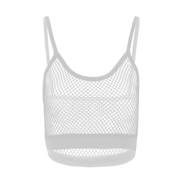 YiZYiF Womens Sheer Mesh Rave Party Vest See Through Crop Tank Top