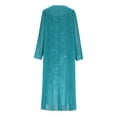 thumbnail image 3 of BRGZLK Women's Summer Dresses 2 Piece Outfit V-Neck Floral Print Long Sleeve Breathable Loose Comfortable Beach Cover-Up Dress Maxi Dresses Blue XL, 3 of 6