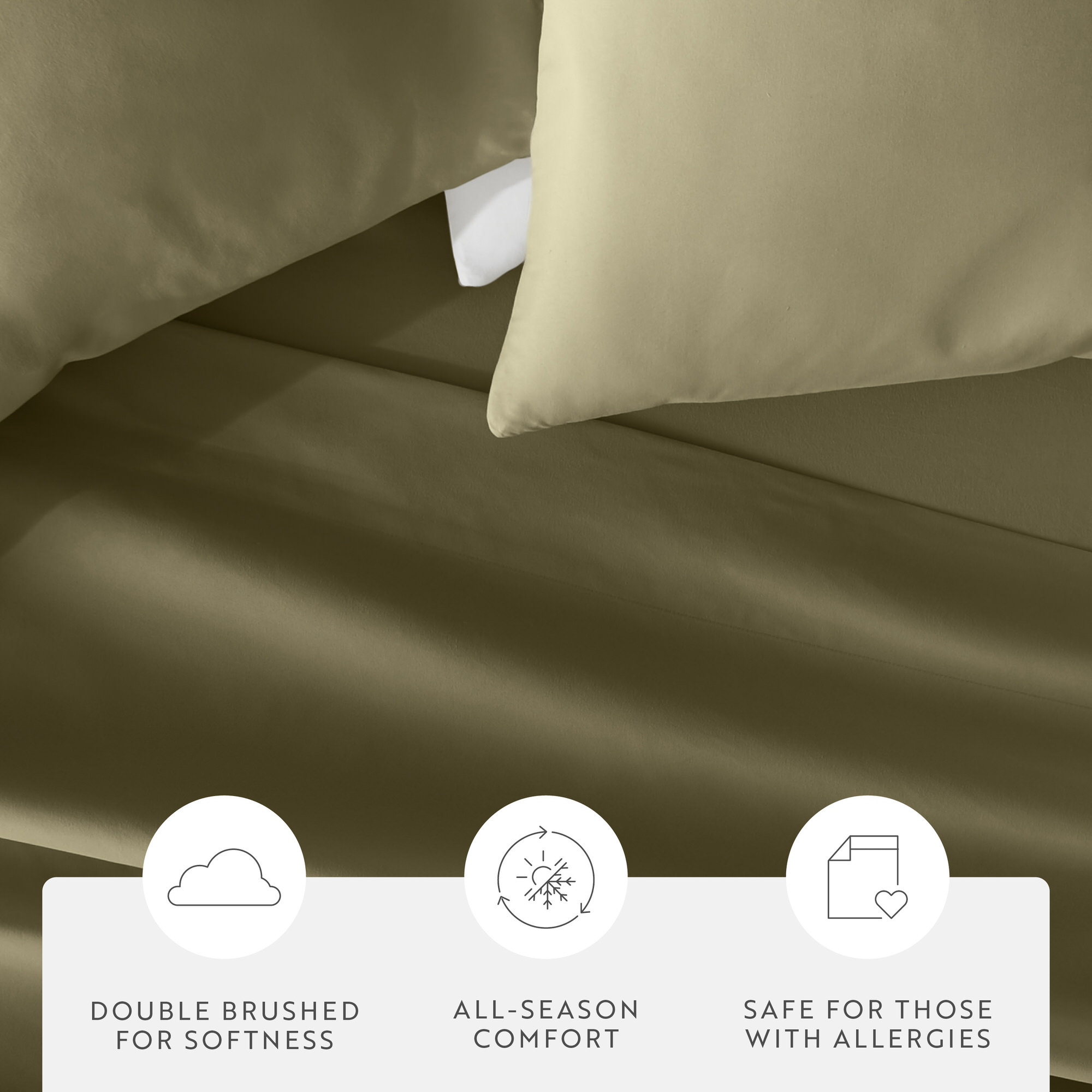 Noble Linens 2 Piece Pillow Case Set, Sage, King