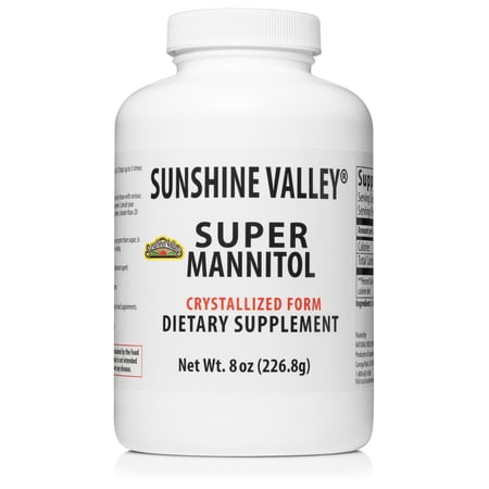 Sunshine Valley Crystalized (FREE FLOW) Super Mannitol—Healthy Natural Sweetener ( Item Weight:8 oz )