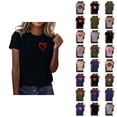 thumbnail image 1 of T-shirt Femme Saint-Valentin 2026 Mode Manches Courtes Col Rond Cœur Graphique, 1 of 4