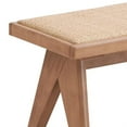 thumbnail image 2 of Tina 51 Inch Dining Bench, Transitional Woven Rattan, Natural Brown Wood, 2 of 6