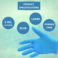 thumbnail image 3 of SSBM Synthetic Vinyl Exam Gloves Large Blue 5 Mil Disposable Powder Free Beaded Cuff & Non-sterile 2000 Pieces, 3 of 6