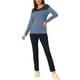 thumbnail image 2 of BLUSA CHIC para Mujeres INSPIRE a Rayas Color Block de Manga Larga Casual T-Shirt XL Azul Marino, 2 of 6